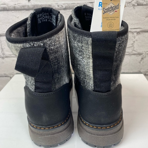 Roxy Hail Ya Black Plaid Flannel Waterproof Lined Ankle Boots size 9.5 NEW - Picture 5 of 12